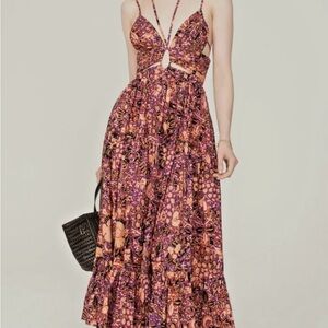 Ulla Johnson Phoebe Strappy Cutout-Bodice Cotton Midi Dress